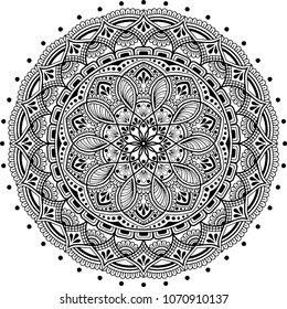 Mandala pattern black and white good mood