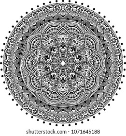 Mandala pattern black and white good mood