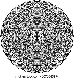 Mandala pattern black and white good mood