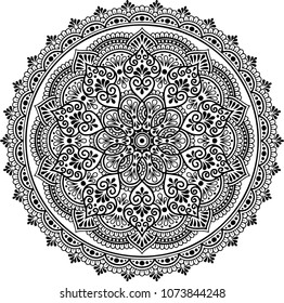 Mandala pattern black and white good mood
