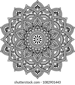 Mandala pattern black and white good mood