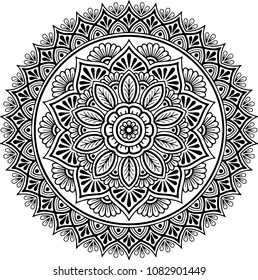 Mandala pattern black and white good mood