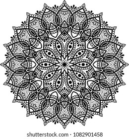 Mandala pattern black and white good mood