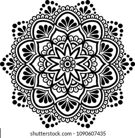 Mandala pattern black and white good mood