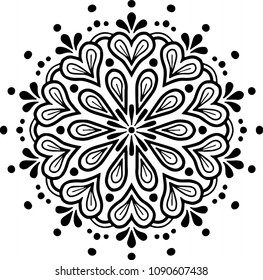 Mandala pattern black and white good mood