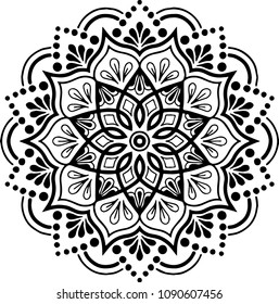 Mandala pattern black and white good mood