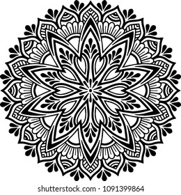 Mandala pattern black and white good mood