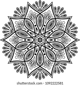 Mandala pattern black and white good mood