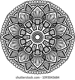 Mandala pattern black and white good mood