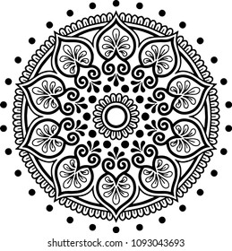 Mandala pattern black and white good mood