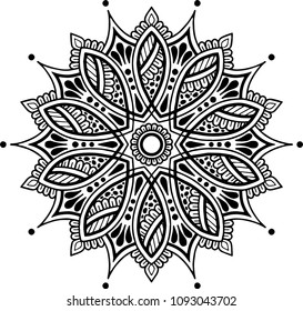 Mandala pattern black and white good mood
