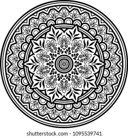 Mandala pattern black and white good mood