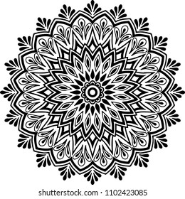 Mandala pattern black and white good mood