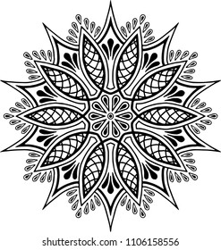 Mandala pattern black and white good mood
