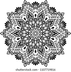 Mandala pattern black and white good mood