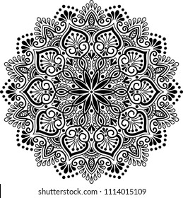 Mandala pattern black and white good mood