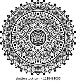 Mandala pattern black and white good mood