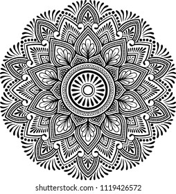 Mandala pattern black and white good mood