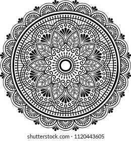 Mandala pattern black and white good mood