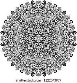 Mandala pattern black and white good mood
