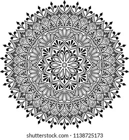 Mandala pattern black and white good mood
