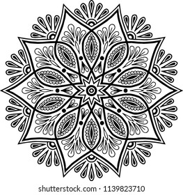 Mandala pattern black and white good mood