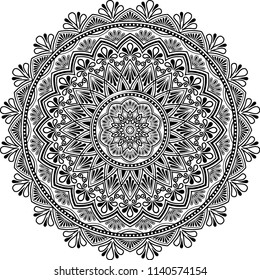 Mandala pattern black and white good mood