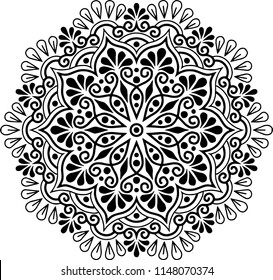 Mandala pattern black and white good mood