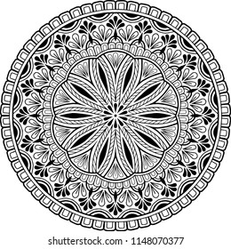 Mandala pattern black and white good mood