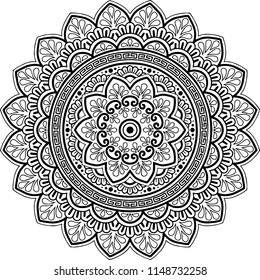 Mandala pattern black and white good mood