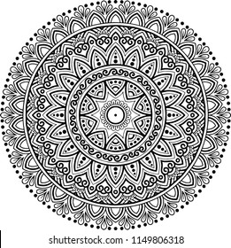 Mandala pattern black and white good mood