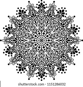 Mandala pattern black and white good mood