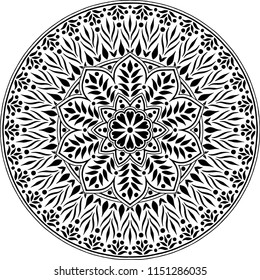 Mandala pattern black and white good mood