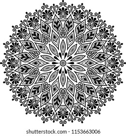 Mandala pattern black and white good mood