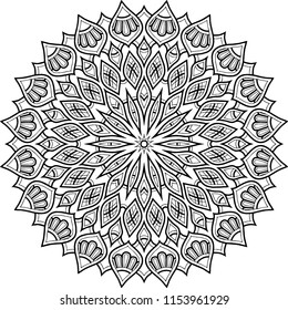 Mandala pattern black and white good mood