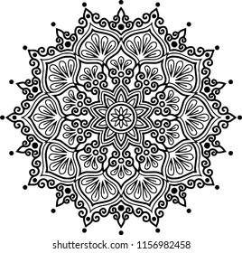 Mandala pattern black and white good mood