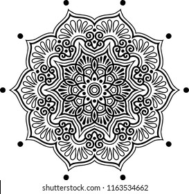 Mandala pattern black and white good mood