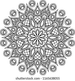 Mandala pattern black and white good mood