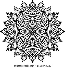 Mandala pattern black and white good mood