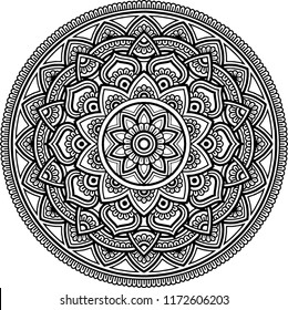 Mandala pattern black and white good mood