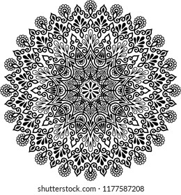 Mandala pattern black and white good mood