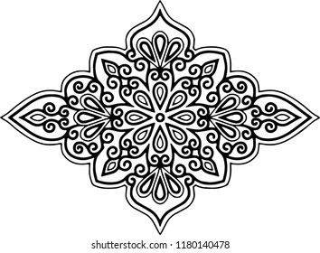 Mandala pattern black and white good mood