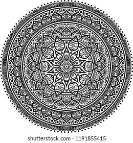 Mandala pattern black and white good mood