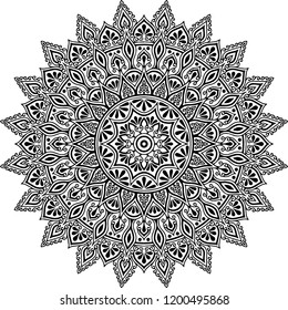 Mandala pattern black and white good mood