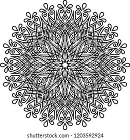 Mandala pattern black and white good mood