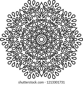 Mandala pattern black and white good mood