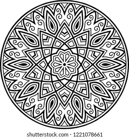 Mandala pattern black and white good mood
