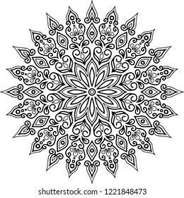 Mandala pattern black and white good mood