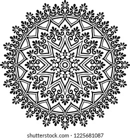Mandala pattern black and white good mood