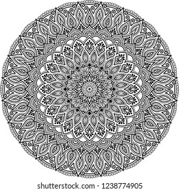 Mandala pattern black and white good mood